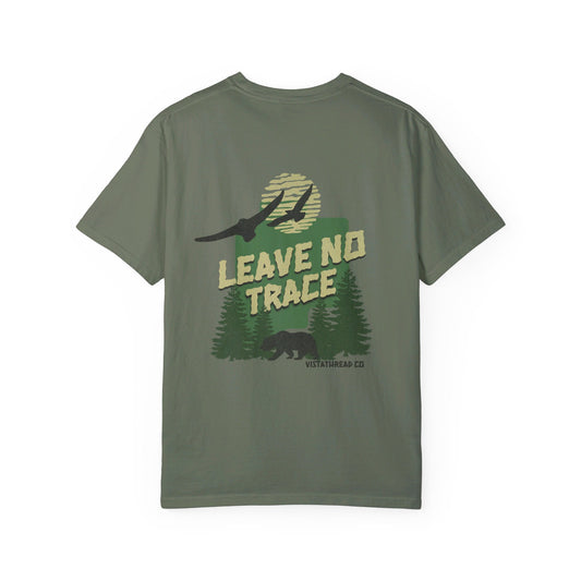 Vistathread Leave No Trace Forest T-shirt mockup with white background 