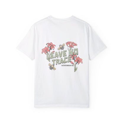 Vistathread Leave no trace wildflower T-shirt flat with white background
